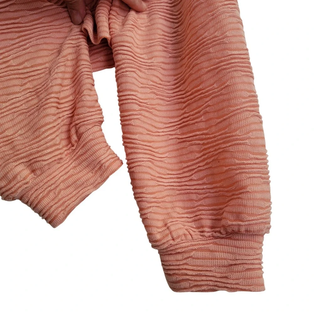 Walter Baker Matching Set Pink Textured Knit One Shoulder Dress Cardigan Medium